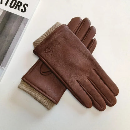 Warm Insulated Synthetic Leather Gloves