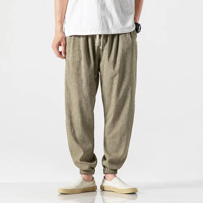 Relaxed Fit Men's Linen Drawstring Pants