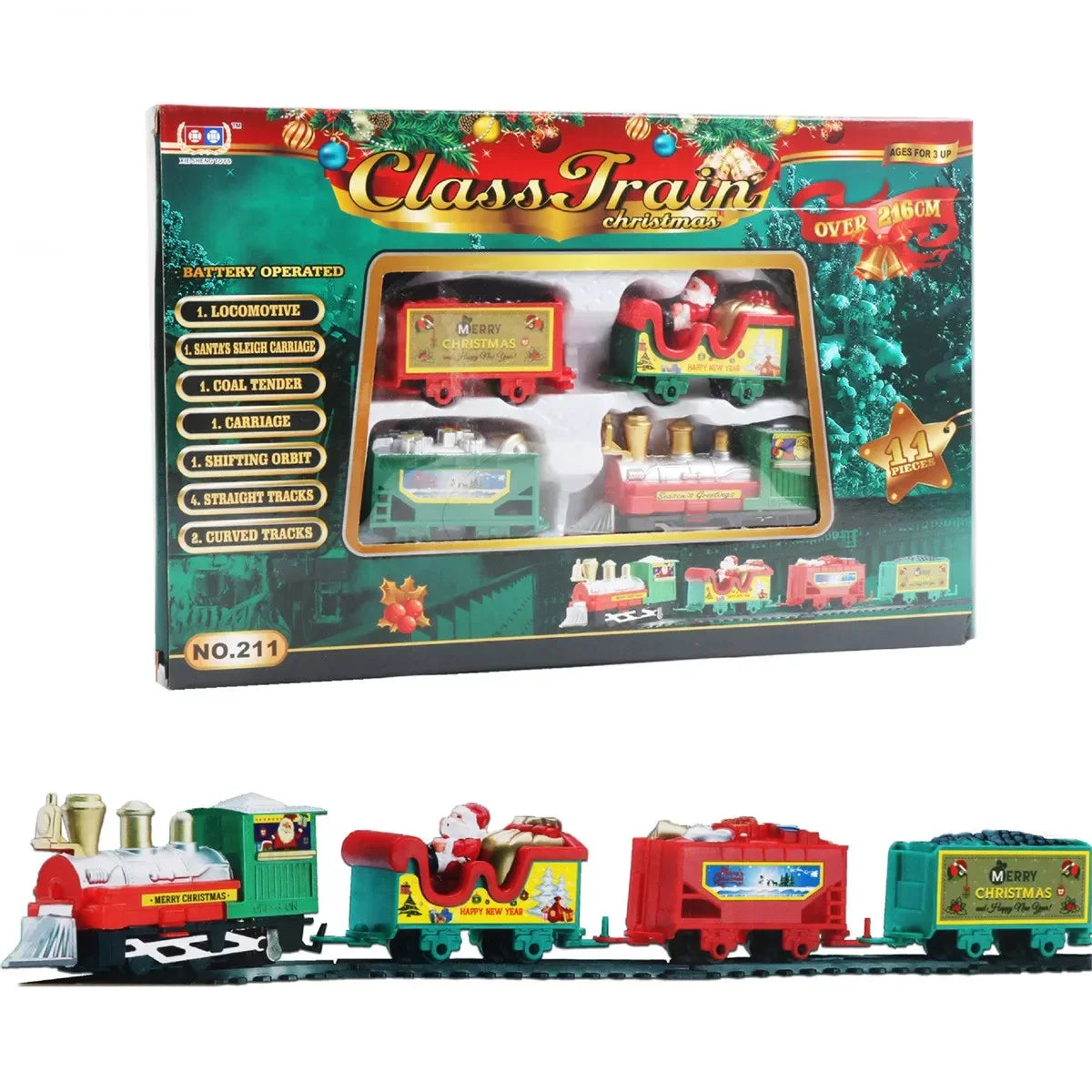 Fun Christmas Train Set with Santa Theme and Track - Luxicro