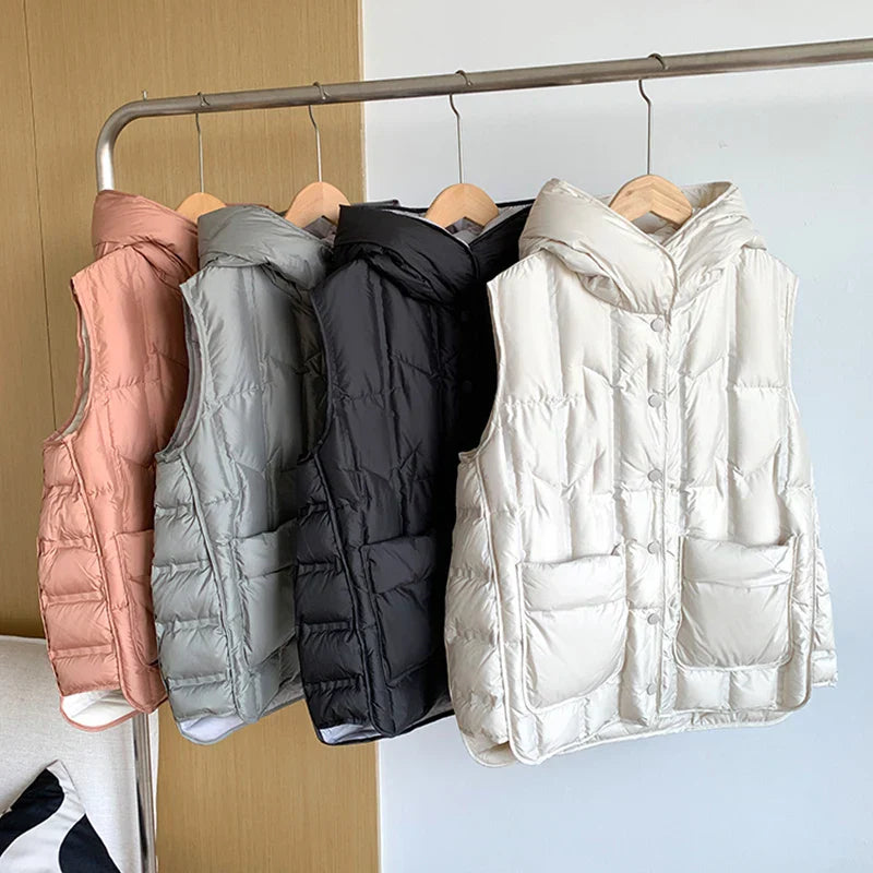 Warm Women's Puffy Down Vest - Luxicro