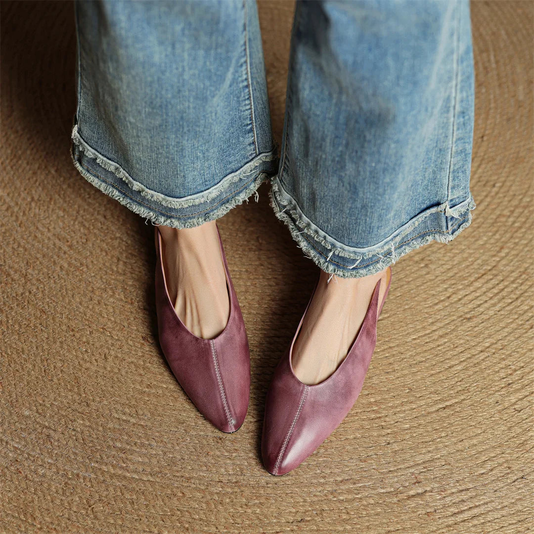 Elegant Pointed Toe Slip On Flats