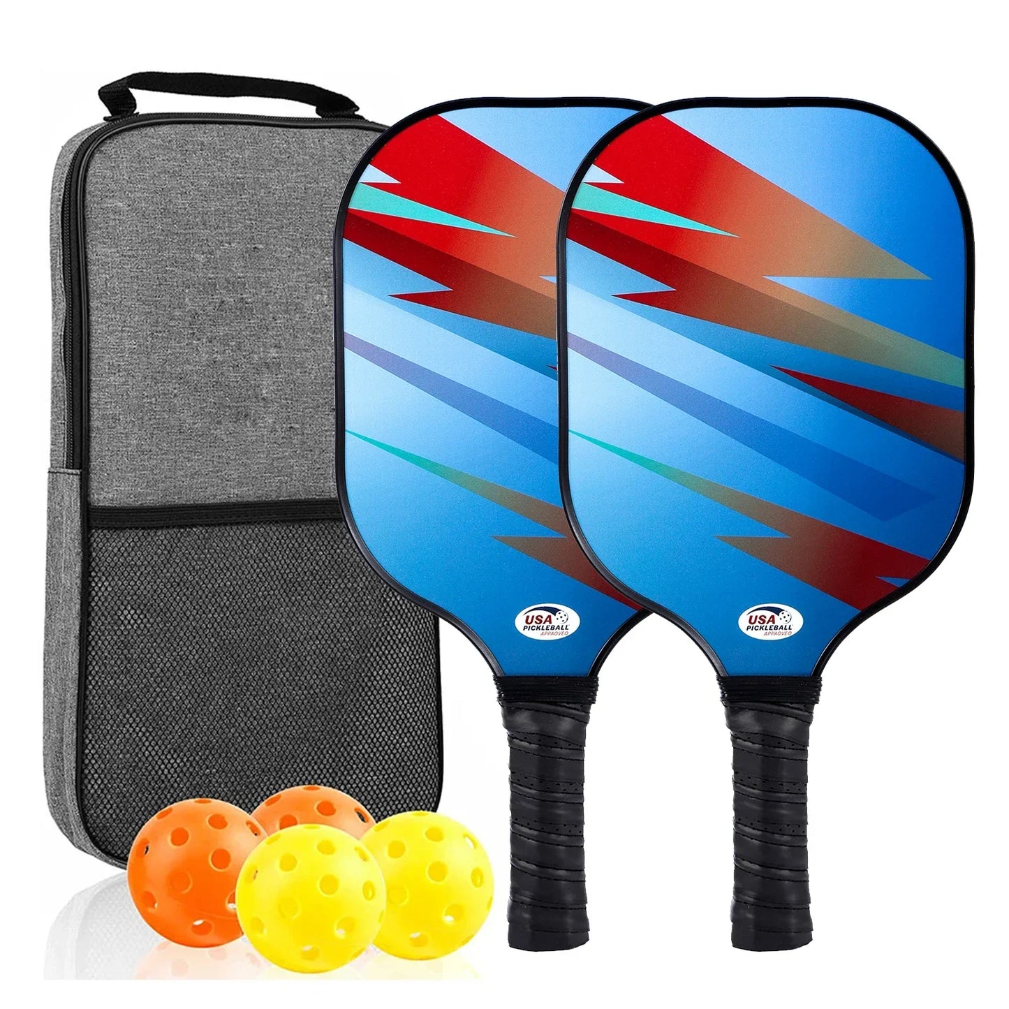 Portable Pickleball Paddle Set with Balls and Bag