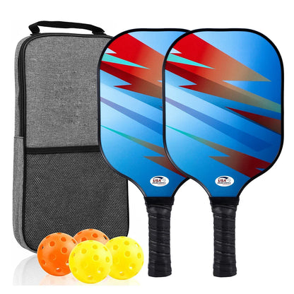 Portable Pickleball Paddle Set with Balls and Bag