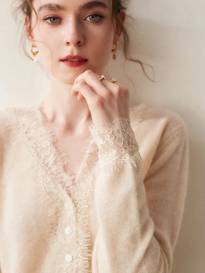 Women's Fit Lace Cardigan Sweater