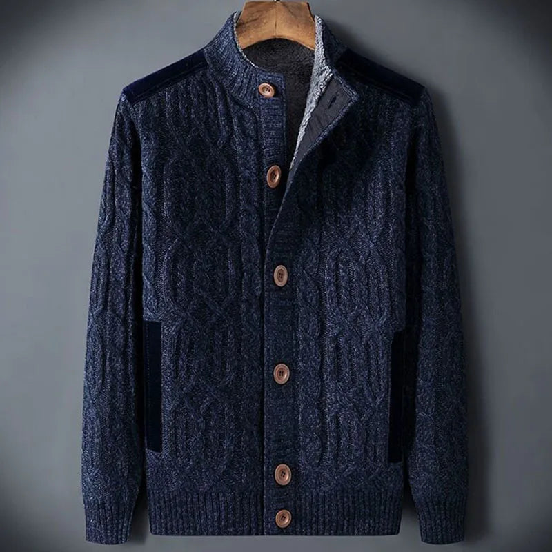 Classic Crew Neck Button Cardigan Sweater - EasyApparels