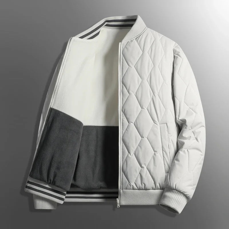 Warm Reversible Quilted Bomber Jacket - EasyApparels