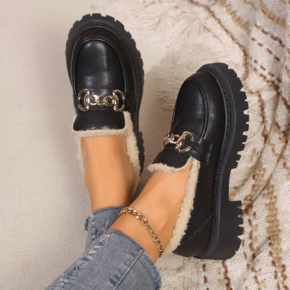 Fuzzy Inside Elevated Slip On Shoe