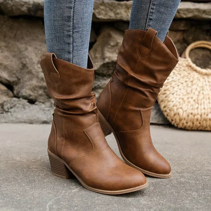 Timeless Brown Cowboy Ankle Boots - Vossary