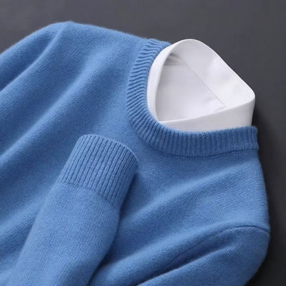 Large Soft Cashmere Crew Neck Sweater for Men