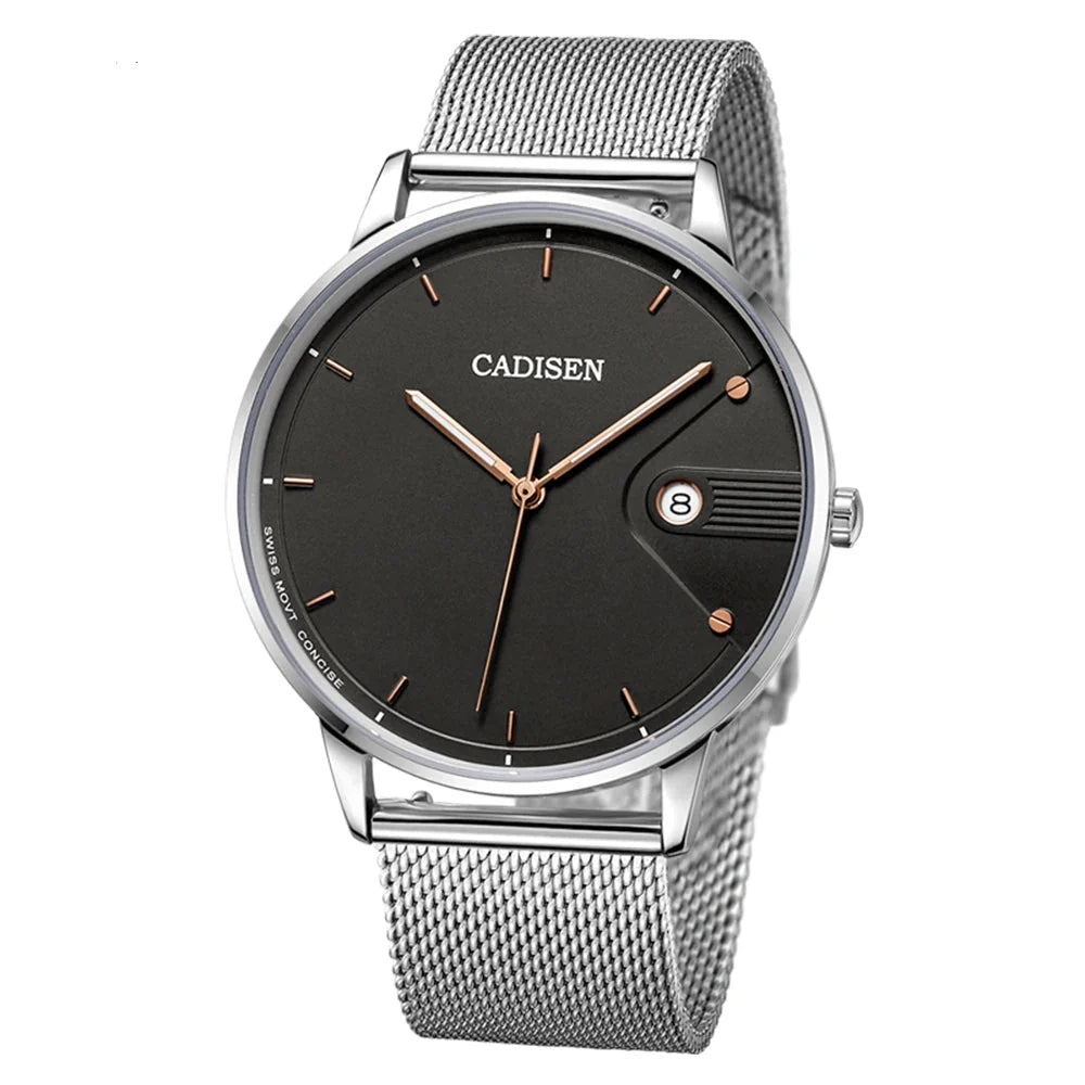 Slim Quartz Mesh Watch 7mm Crystal Face