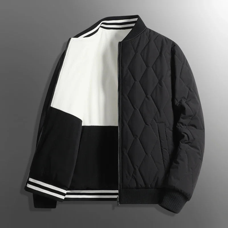 Warm Reversible Quilted Bomber Jacket
