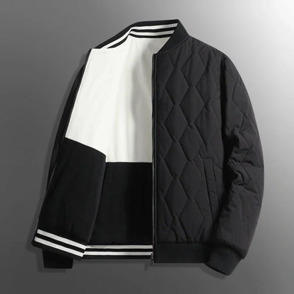 Warm Reversible Quilted Bomber Jacket