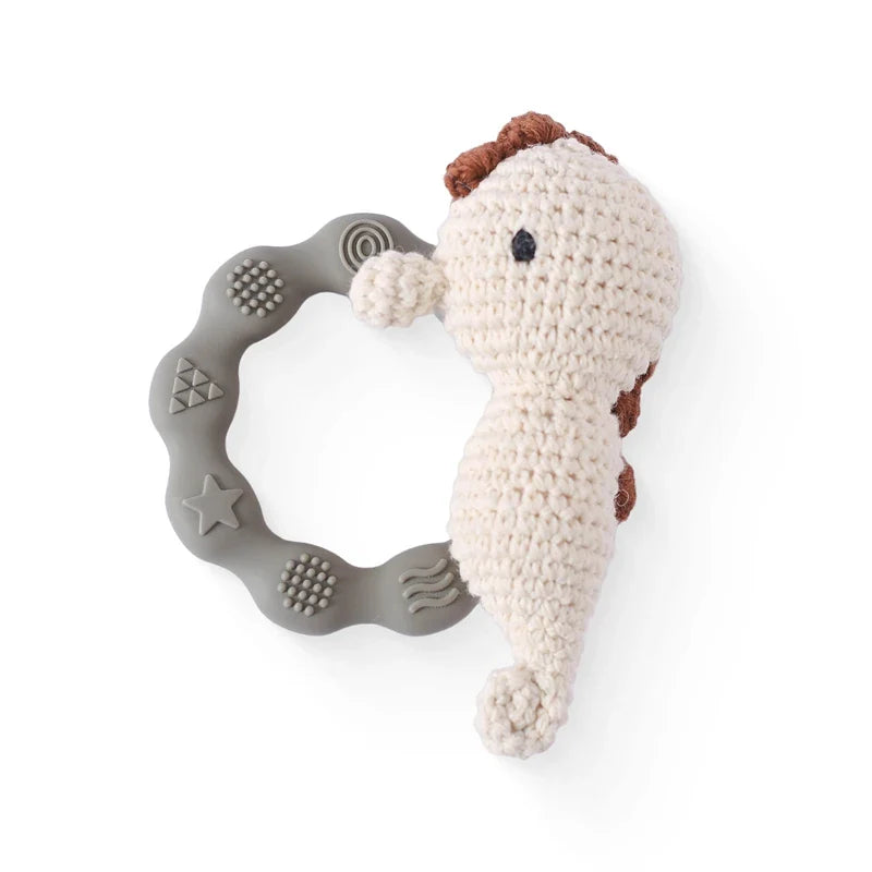 Soft Baby Teether Toy Set with Rattle and Ring