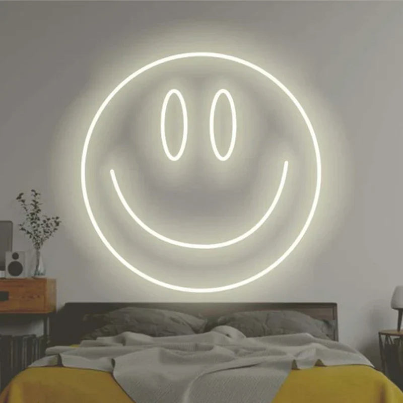 Colorful LED Smiley Face Wall Light USB Powered