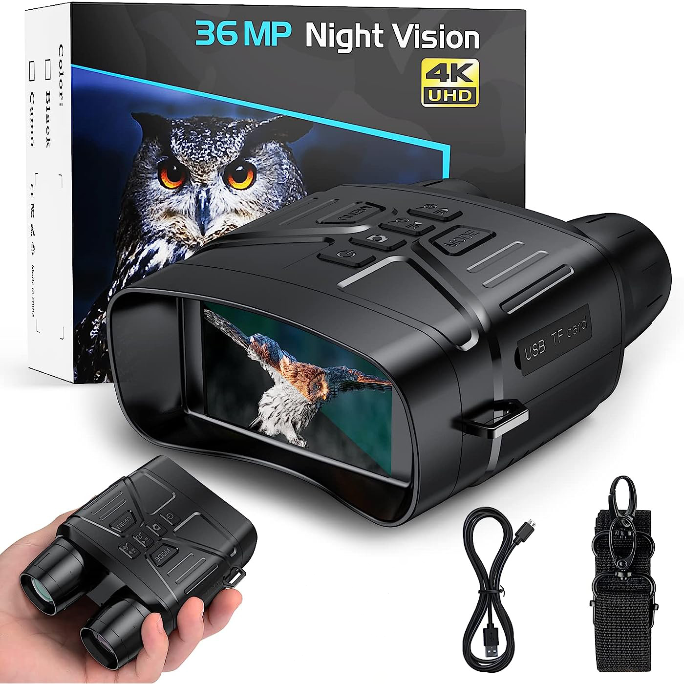 HD Night Vision Binoculars 5x Zoom Outdoor Wildlife Viewing - Luxicro