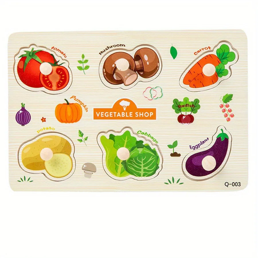 Wooden Learning Shape Sorting Puzzle Board for Children
