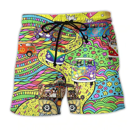 Men's Beach Shorts - Comfort Fit - Fast Dry - Elastic Waist