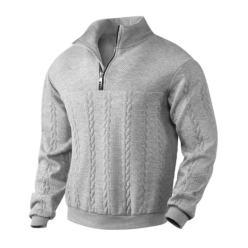 Stylish Cable Knit Quarter Zip Sweater