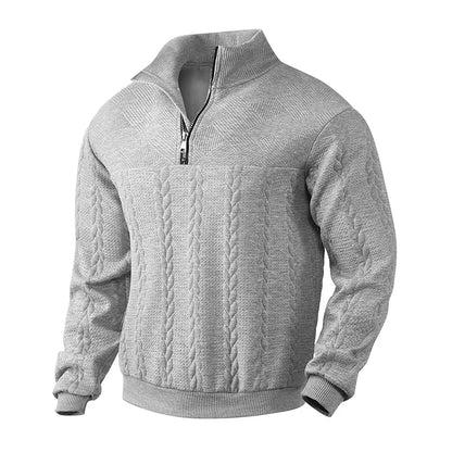 Stylish Cable Knit Quarter Zip Sweater