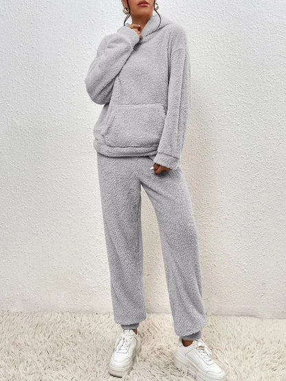 Soft Plush Teddy Hooded Jumpsuit for Lounging Comfort