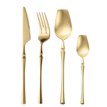 Premium Silver Cutlery Set - Modern Dinner Tableware