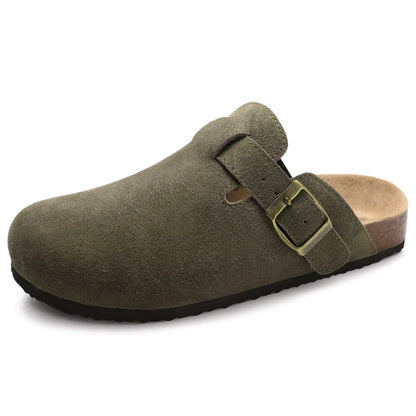 Comfortable Suede Clog Sandals with Soft Insoles