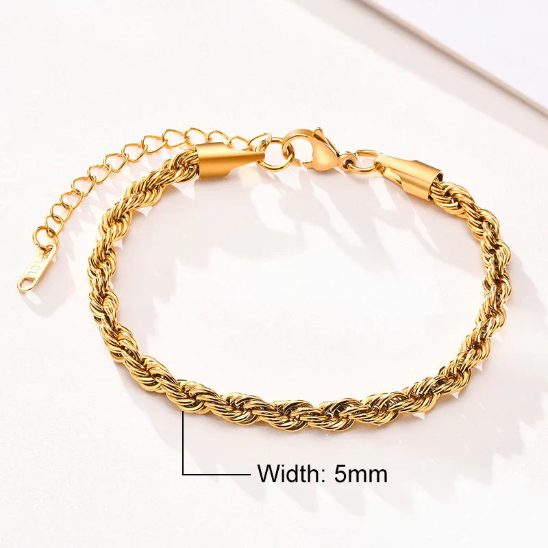 Silver Tone Twisted Cable Chain Bracelet Mens
