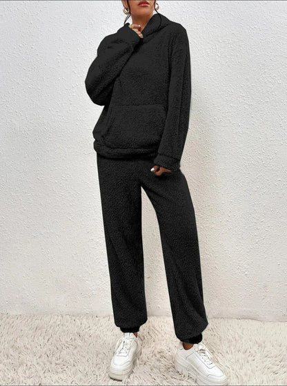 Soft Plush Teddy Hooded Jumpsuit for Lounging Comfort