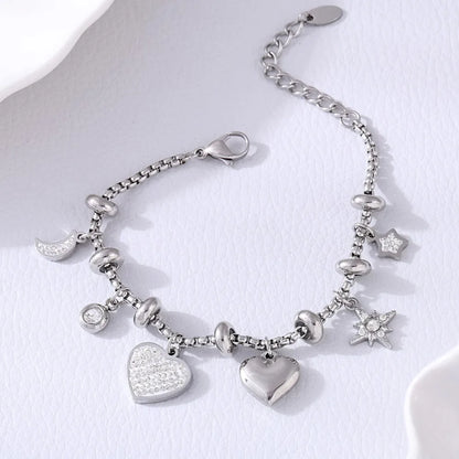 Sparkling Adjustable Beaded Charm Bracelet