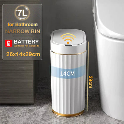 Motion Sensor Slim Stripe Bathroom Waste Can