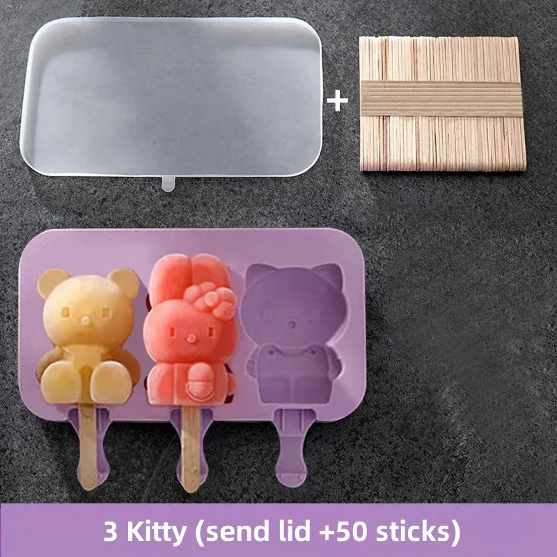Easy Release Ice Pop Molds Set with Lids