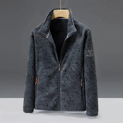Warm Mens Fleece Coat Zip Pockets