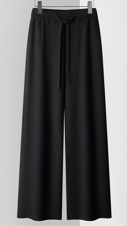 Comfortable Elastic Waist Knit Pants