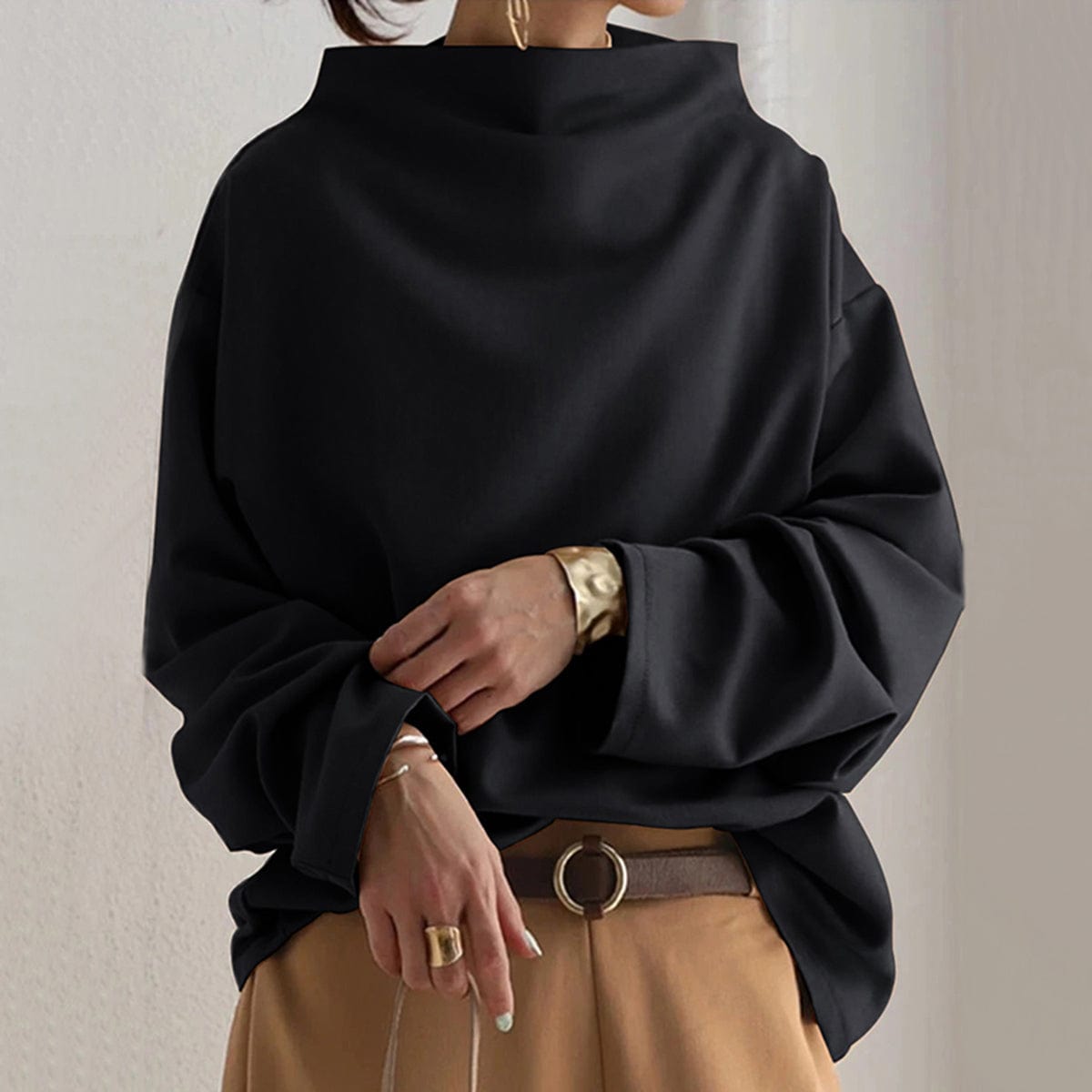 Elegant High Neck Women's Blouse