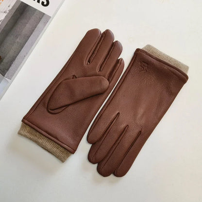 Warm Insulated Synthetic Leather Gloves
