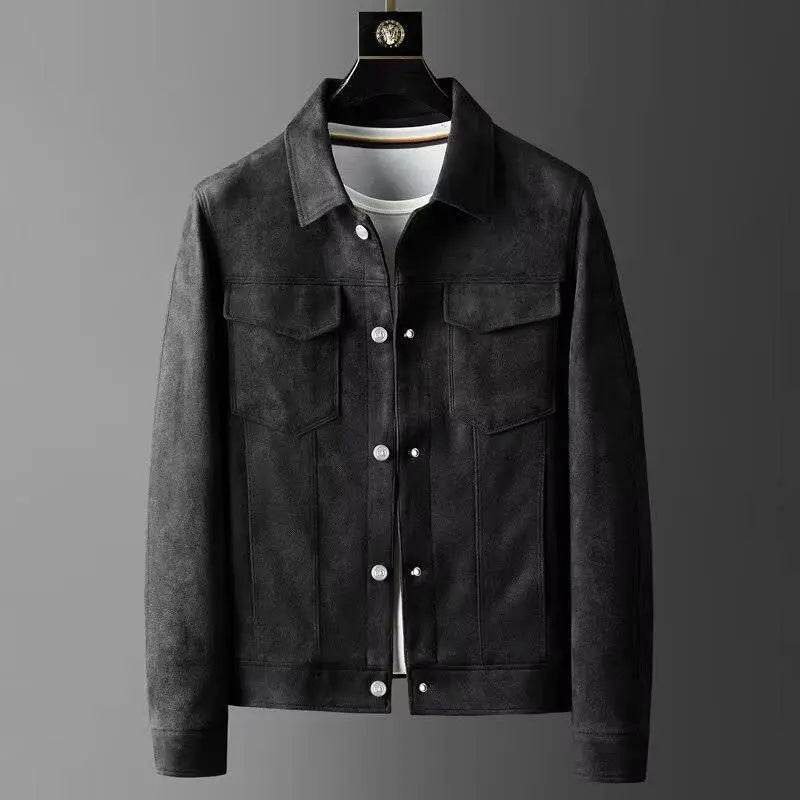 Luxury Suede Leather Mens Jacket - Vossary