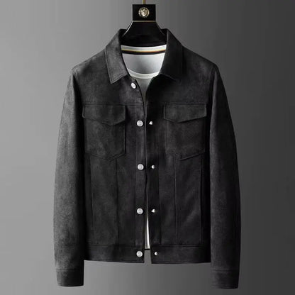 Luxury Suede Leather Mens Jacket - Vossary