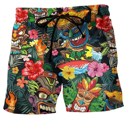 Men's Beach Shorts - Comfort Fit - Fast Dry - Elastic Waist