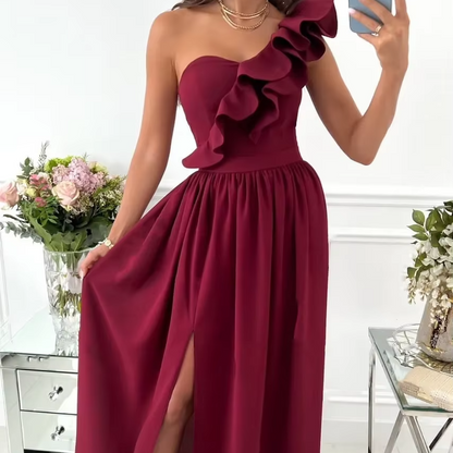 Chic Off Shoulder Maxi Dress with High Side Split