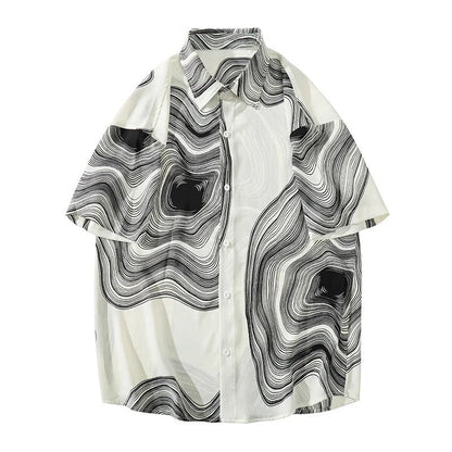 Black White Wave Tee