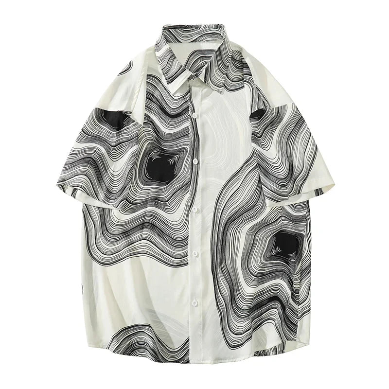 Black White Wave Tee