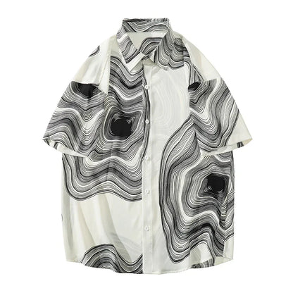 Black White Wave Tee