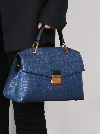 Textured Snake Pattern Tote Bag