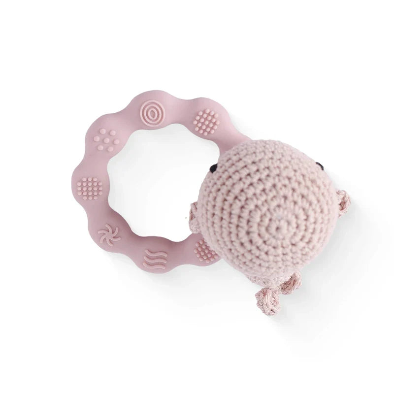 Soft Baby Teether Toy Set with Rattle and Ring