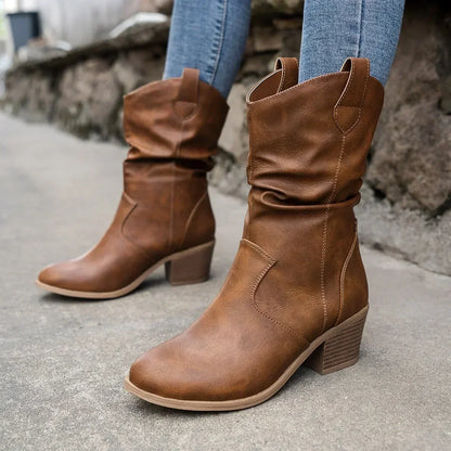 Timeless Brown Cowboy Ankle Boots
