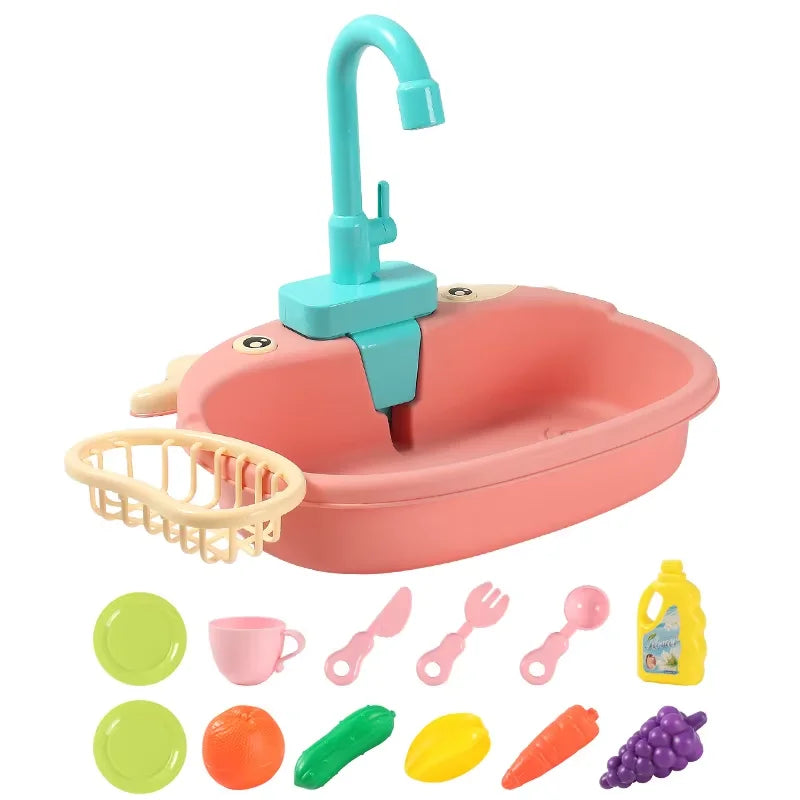 Childrens Toy Kitchen Set with Interactive Dishwasher