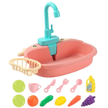 Childrens Toy Kitchen Set with Interactive Dishwasher