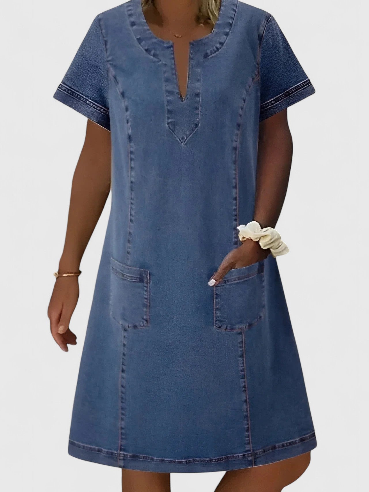 Classic Blue Jeans Dress - Vossary