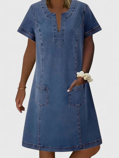 Classic Blue Jeans Dress - Vossary