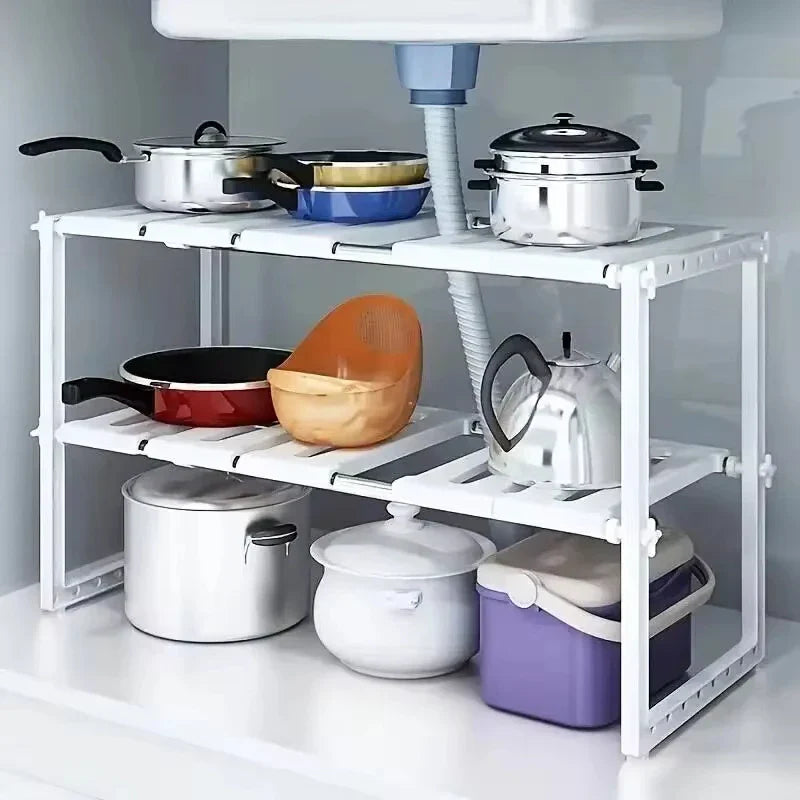 Space Saving Kitchen Sink Shelf Storage - Luxicro